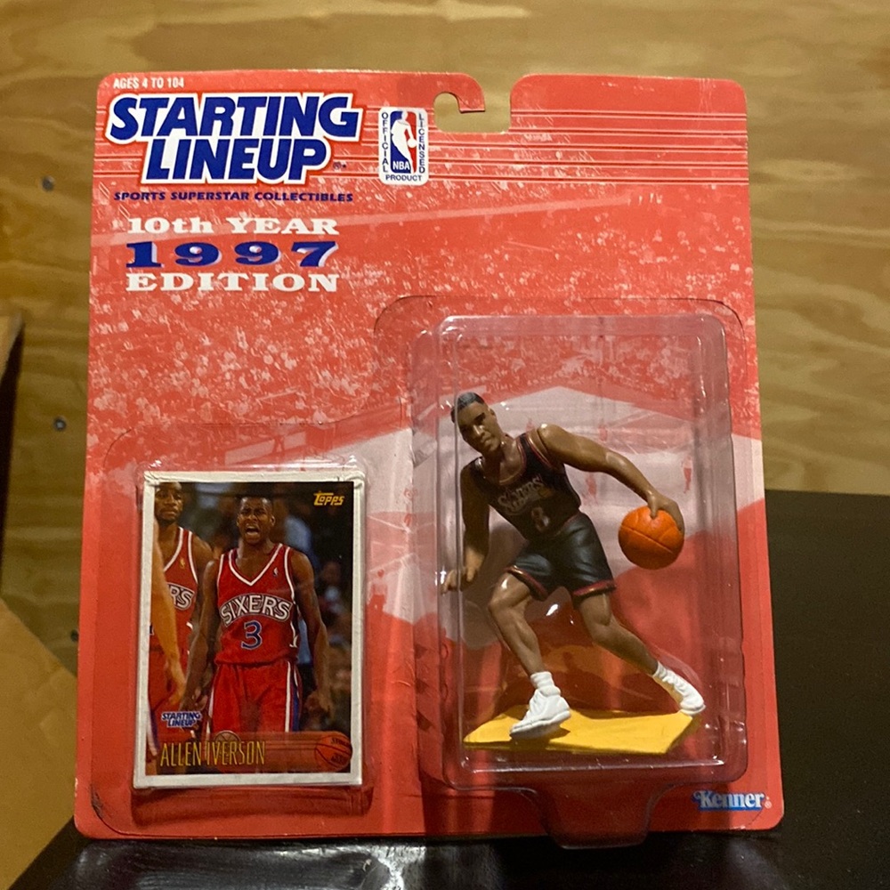 Allen iverson starting lineup action figure with card.